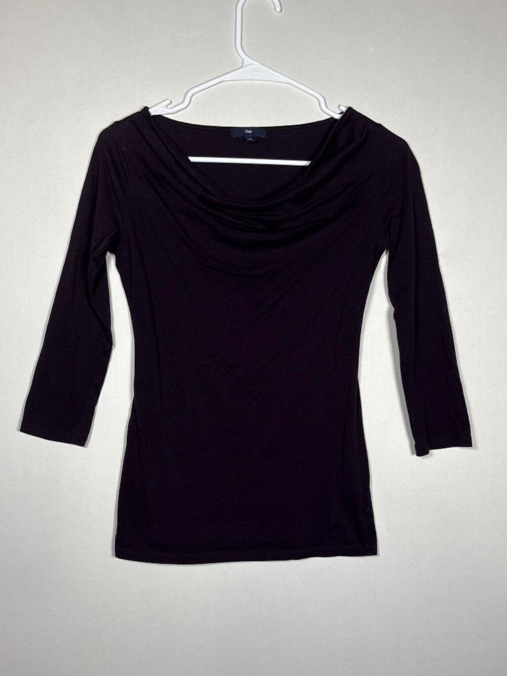 GAP Plum Purple Cowl Neck 3/4 Sleeve Top Womens Size XS